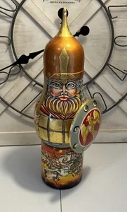 Großer 17"" großer seltener russischer Wikinger mit Schild Flaschenhalter 3 Stück handbemalt - Bild 1 von 24