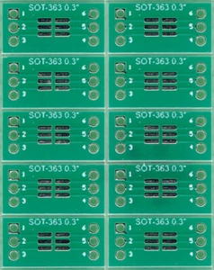 SOT-363, SC-70-6, SC-88 0.65mm(0.026") to DIP 0.3" (1.27mm p.r.) - 10 PCS. [UK]. - Picture 1 of 2