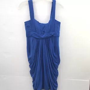 NWT BCBGmaxazria Womens XS bubble hem larkspur blue mini party dress Stretchy - Picture 1 of 10