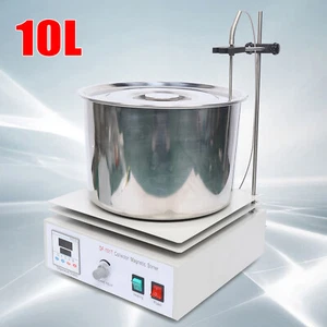 Magnetic Stirrer Water Bath Digital Dual Controls+Heating Plate + 10L Barrel - Picture 1 of 12