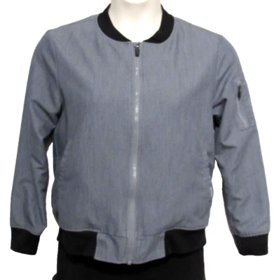 Gray Scrub Full Zip Bomber Jacket Womens Small Jaanuu Pockets Medical Workwear - Image 1 of 4