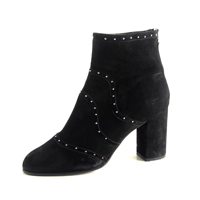 Botas de motociclista Belstaff negras gamuza tachonadas tacón alto para mujer talla EU 41 US 11 Foto 1 de 4