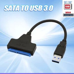 USB 3.0 a SATA 22 pines 2,5 pulgadas unidad de disco duro SSD adaptador conector cable - Imagen 1 de 12