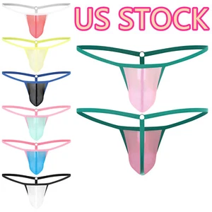 Perizoma intimo uomo G-string maglia trasparente rigonfiamento marsupio T-back vita bassa - Foto 1 di 65