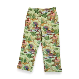 Samantha Stretch Women's Cropped All Over Print Pants Waist 26" Rise 9" Side Zip - Picture 1 of 5