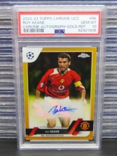 2022-23 Topps Chrome UEFA Roy Keane Gold Refractor Auto Autograph #8/50 PSA 10