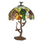 5LL-6130 Tiffany-Lampe-Leuchte Tischlampe Stehlampe Baum Vogel Trauben Clayre & 