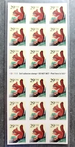 Scott# 2489a Red Squirrel Booklet of 18 Stamps - MNH P#D11111 PC#8 - Picture 1 of 2