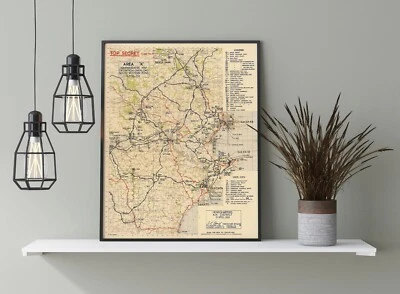 Operation Overlord 11x14 дюймов Карта 1944 Вторая мировая война историческая военная боевая кампания - Изображение 1 из 4