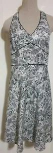 The Loft Mujer Talla 10 Petite Vestido Estampado Floral Blanco y Negro - Hasta la rodilla - Imagen 1 de 10