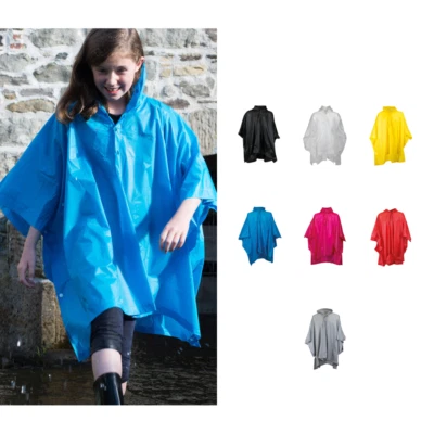 Poncho de plástico para niños (SC019) - Splashmacs impermeable festival capa con capucha Foto 1 de 4