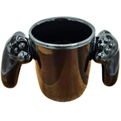 Big Mouth Mug Cup Black Gamer PlayStation Game Over Two Handed Controller Coffee - Image 1 of 4