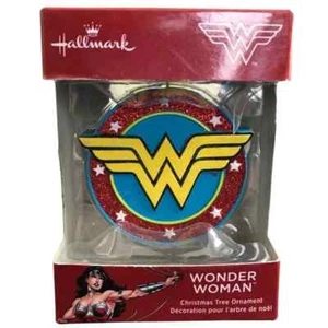 Hallmark WONDER WOMAN logo DC Comics Christmas tree Ornament NIB resin BRAND NEW - Picture 1 of 1