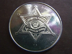 1979 St. Charles Sheriff's Posse Plain Aluminum Mardi Gras Doubloon-1st+Only - Picture 1 of 2