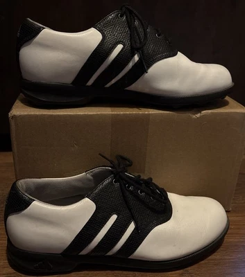 Adidas Zapatos Para Hombre Talla 8 Zapatos de Golf Tenis EVN 791 Cuero Blanco Foto 1 de 4