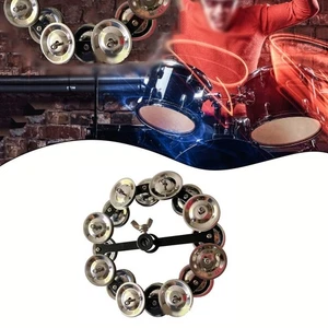 Portable Hihat Tambourine Drum Cymbals Steel Bells Quick Setup Adjustment - Picture 1 of 12