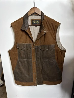 SCULLY Western Rodeo Vest Genuine Leather Men’s Size L - Buttons & Zipper - Image 1 of 4