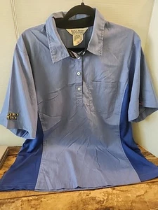 Waffle House Shirt Womens XL Blue Employee Uniform Performance Stretch - Picture 1 of 8
