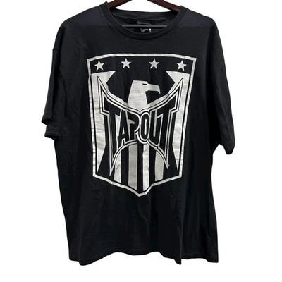 TAP OUT wrestling UFC black logo tee thrashed Streetwear sz XL - Image 1 of 4