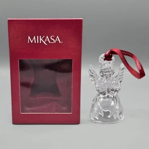 Mikasa Praying Angel Crystal Ribbon Tie 3¼" Ornament In Original Box - Picture 1 of 20