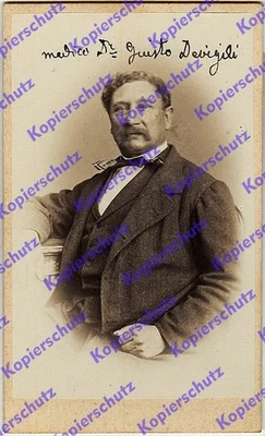 orig. Foto Altadonna Dr. Giusto Devigili von Freyenfeld Arzt Mezzolombardo 1867 - Bild 1 von 2