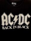 Ac/Dc Vintage Back In Black T-Shirt  White Embossed Logo Men/Women  Extra-Large