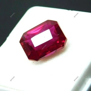 AA+6 Ct Natural Blood Ruby Red Emerald Shape CERTIFIED Loose Gemstone - Picture 1 of 13