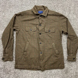 ETON shirt Mens xl Overshirt Jacket plaid cashmere wool Pockets brown - Picture 1 of 14