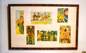 ORIGINAL JUDITH BLEDSOE 'DESERT STORY' EMBOSSED LITHOGRAPH-RARE,SIGNED, FRAMED - Picture 1 of 17
