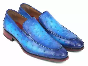 Paul Parkman Genuine Ostrich Loafers Ocean Blue (ID#73954-BLU) - Picture 1 of 6