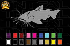 CATFISH Decal Fishing River Lake Hook Fish Vinyl Sticker Car Window Boat Decor - Picture 1 of 2