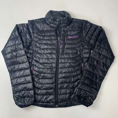 Women’s MARMOT 900 Fill Puffer Jacket / Black & Purple / XS - Image 1 of 4