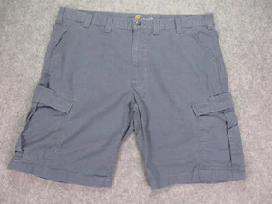 Carhartt Mens Shorts 44 Blue Cargo Pockets Workwear Rip Stop Relaxed Fit Broxton - Picture 1 of 14