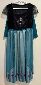 Disney Princess Frozen Anna Fantasy Dress Nightgown Pajamas Costume Teal Size 8 - Picture 1 of 18