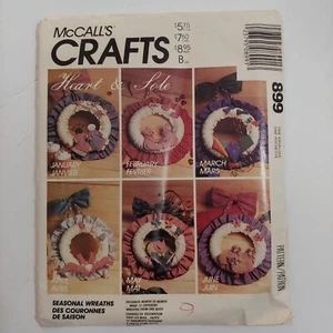 McCalls Craft Pattern 899 Seasonal Holiday Wreaths 12 Styles 12 Inch Rounds - Picture 1 of 2