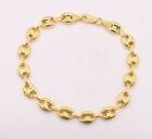 9mm Puffed Anchor Mariner Link Bracelet 14k Yellow Gold-plated Silver 925