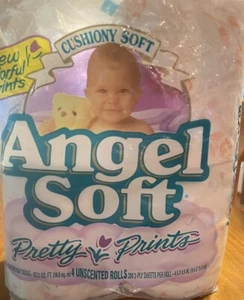 VINTAGE 1990s Angel Soft Pretty Prints Floral 3 Rolls & 1 Northern Toilet Paper - Picture 1 of 9
