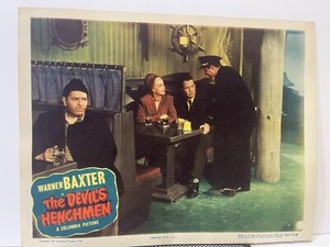 Lobby Card 1949 THE DEVIL'S HENCHMEN Warner Baxter Mary Beth Hughes saloon spies