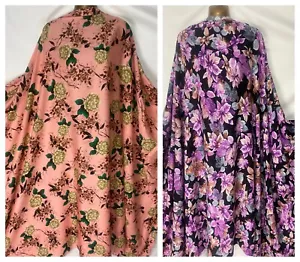 NUEVO* Vestido/Tela Artesanal Estampado Floral 100% Viscosa Suave PowderTouch*P&P GRATIS* - Imagen 1 de 13