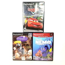 Ratatouille Finding Nemo Cars Playstation 2 PS2 Video Game Disney Pixar Lot of 3