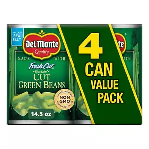 Del Monte Fresh Cut Green Beans, Canned Vegetables, 14.5 oz Can (Pack of 4) - Picture 1 of 4