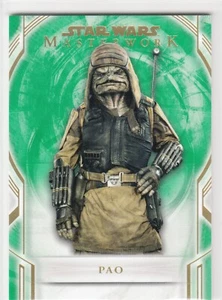 2018 Star Wars Masterwork Green Parallel #49 Pao 29/99 - Picture 1 of 1