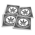 4x Square Stickers 10 cm - BW - Canabis Medical Use Weed Marijuana  #40392