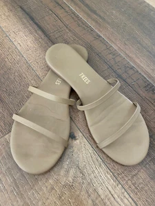 Kees Gemma vegane Damen-Flip-Flops Slipper Sandale hellbraun Kokosnuss Größe 8 - Bild 1 von 7