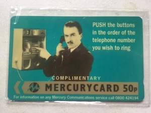 Mercurycard COMPLIMENTARY 50p Phonecard New MAN ON PHONE Rare - Picture 1 of 2