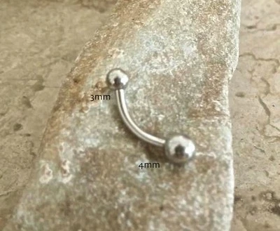 16 克经典肚圈 Dainty 海军弧形杆 rook 环银条 6 毫米 8 毫米 10 毫米 — 第 1/2 张图片