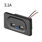 Dual USB Charger Socket 3.1A 12V 24V Power Adapter Outlet  Motorcycle Car Truck