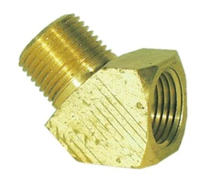 5 pack 1/4" NPT 45 Degree Street Pipe Elbow brass thread male female - Picture 1 of 1
