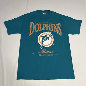 Vintage Lee Sport Miami Dolphins T Shirt Teal Uomo Large NFL Football 1995 - Foto 1 di 10