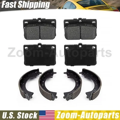 Kit de pastillas de freno delanteras traseras + zapatas de freno de tambor para Toyota Corolla 1980-1983 Foto 1 de 4